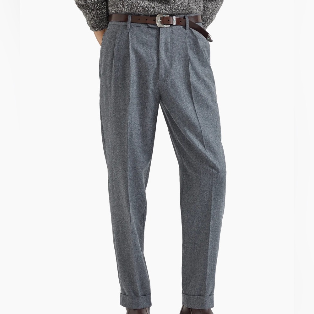 Brunello Cucinelli Charcoal Wool Pants